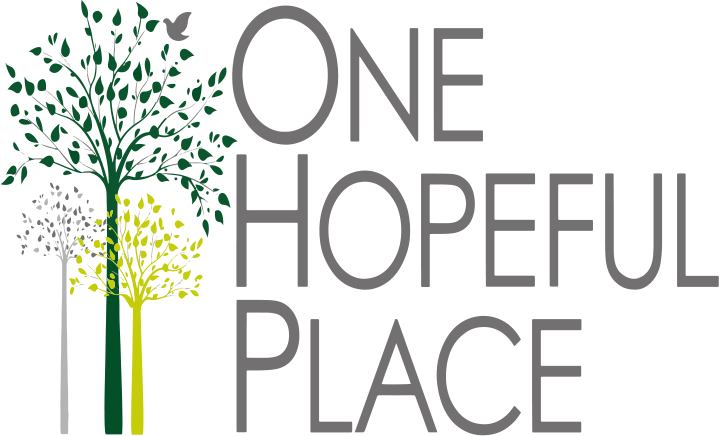 Three trees with text for One Hopeful Place logo